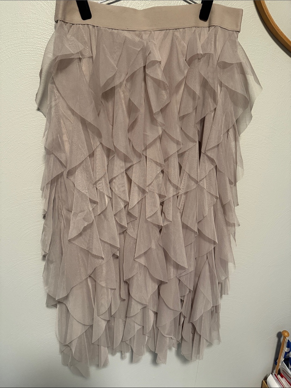 Cato Ruffled Layered Maxi Skirt - Light Taupe